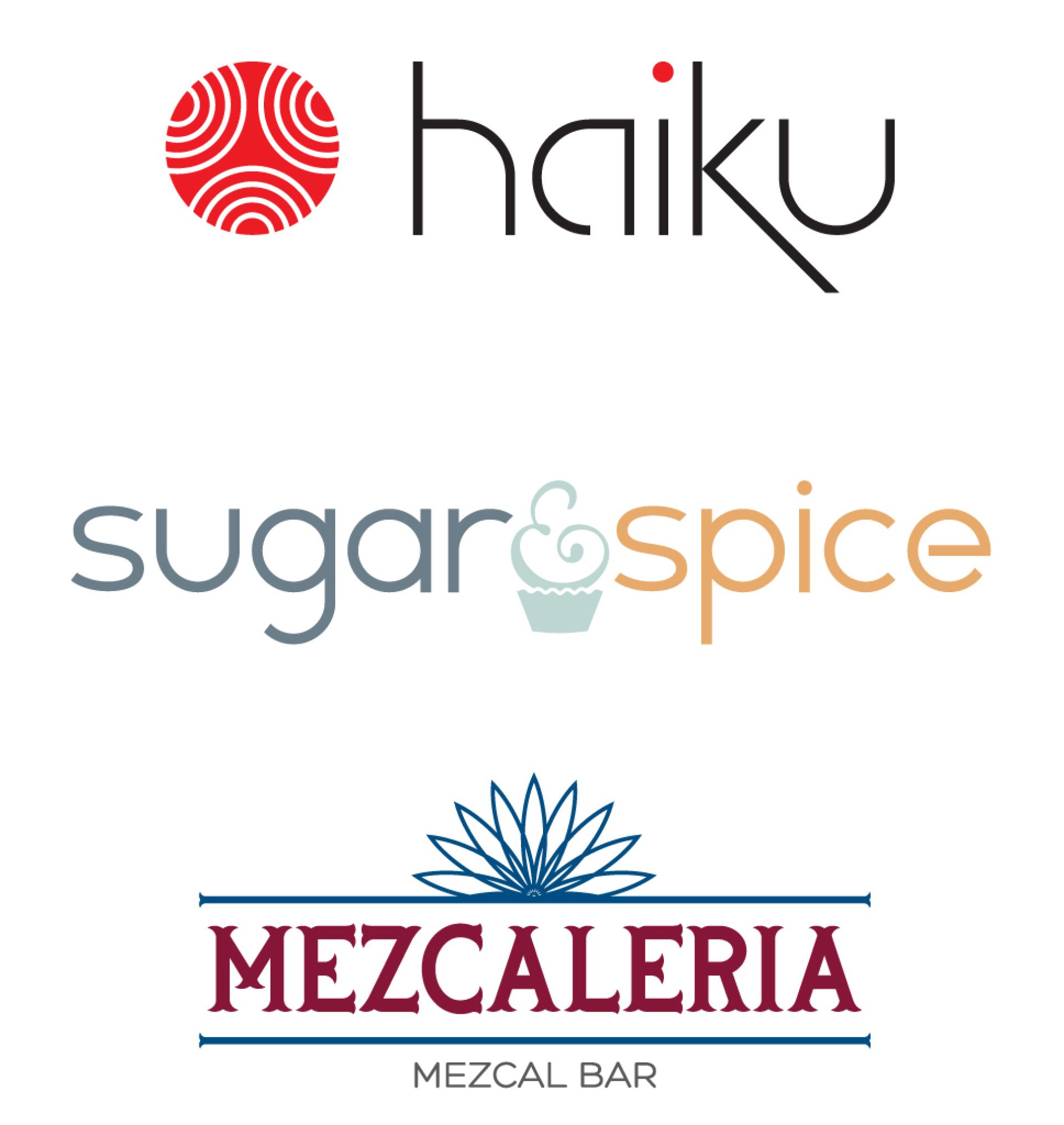 haiku, sugar & spice, mezcaleria logos
