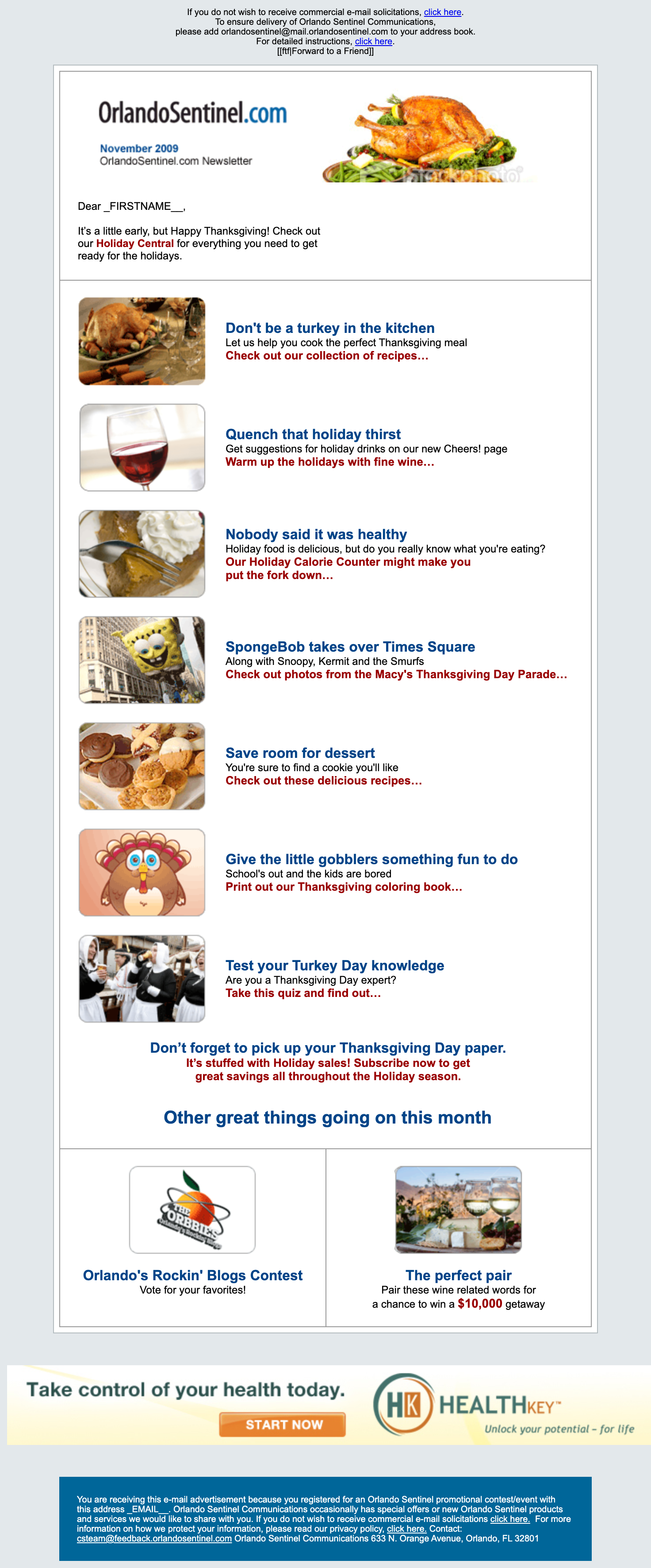 Orlando Sentinel Email Newsletter