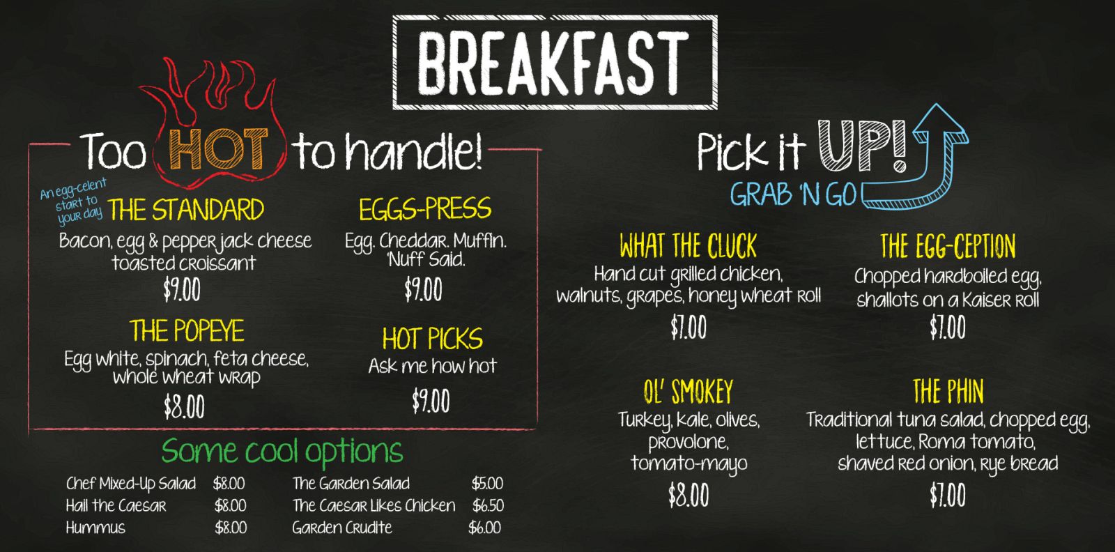 Fuel Restaurant Menu Board